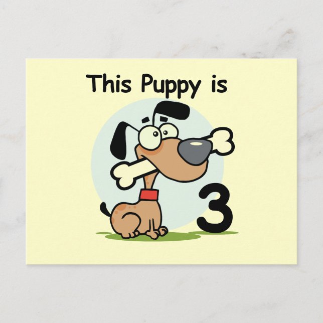 This Puppy 3rd Birthday T-shirts and Gifts Postcard (Front)