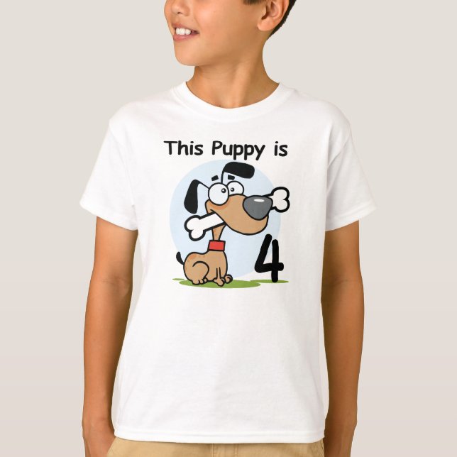 This Puppy 4th Birthday Tshirts and Gifts (Front)