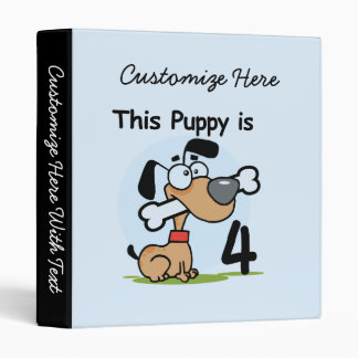 This Puppy 4th Birthday Tshirts and Gifts Binder