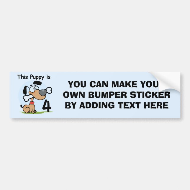This Puppy 4th Birthday Tshirts and Gifts Bumper Sticker (Front)