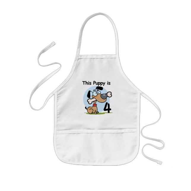 This Puppy 4th Birthday Tshirts and Gifts Kids' Apron (Front)
