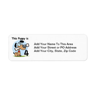 This Puppy 4th Birthday Tshirts and Gifts Label