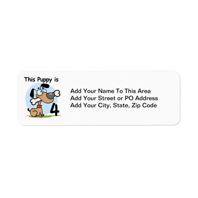 This Puppy 4th Birthday Tshirts and Gifts Label (Front)