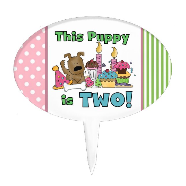 This Puppy is 2nd Birthday Cake Topper (Front)