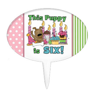 This Puppy is Six Birthday Cake Topper
