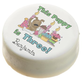 This Puppy Is Three 3rd Birthday Dipped Oreos by kids_birthdays at Zazzle