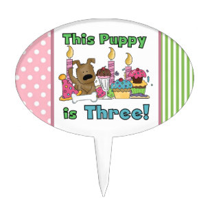 This Puppy is Three Birthday Cake Topper