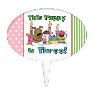 This Puppy is Three Birthday Cake Topper
