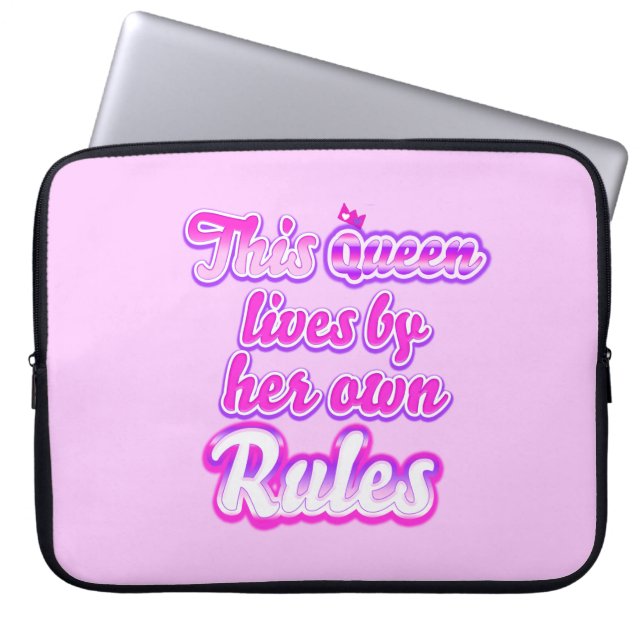 This queen lives by her own rules Electronics Bag (Front)