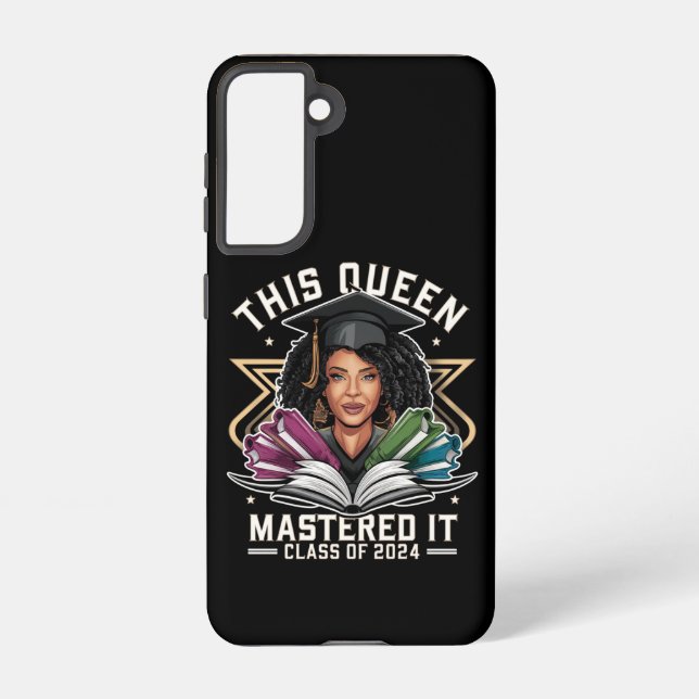 This Queen Mastered it Class of 2024 Graduation Samsung Galaxy Case (Back)