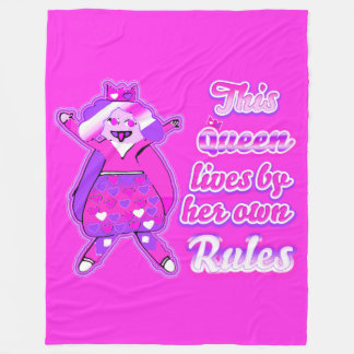 This queen never follow the rules pink fleece blanket