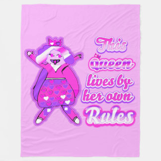 This queen never follow the rules pink fleece blanket