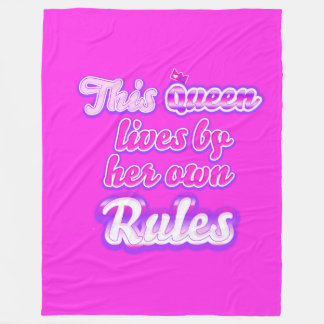 This queen never follow the rules purple fleece blanket