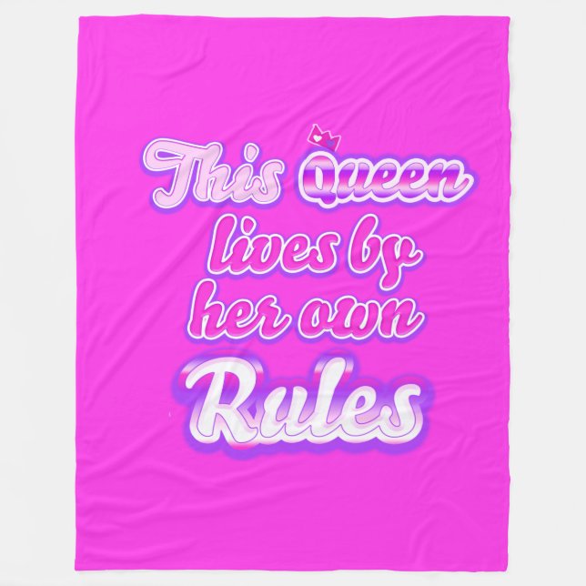 This queen never follow the rules purple fleece blanket (Front)
