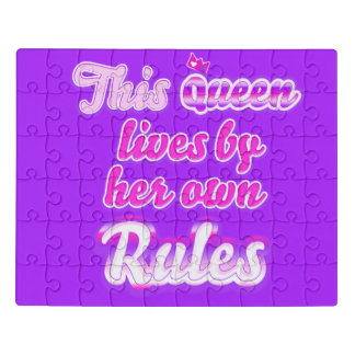 This queen never follows the rules pink jigsaw puzzle