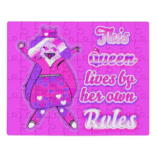 This queen never follows the rules pink jigsaw puzzle