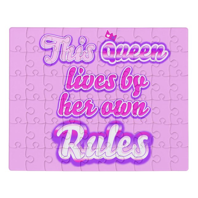 This queen never follows the rules pink  jigsaw puzzle (Puzzle Horizontal)