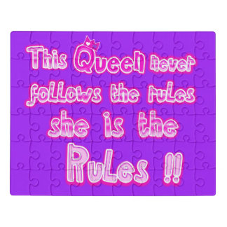 This queen never follows the rules purple jigsaw puzzle