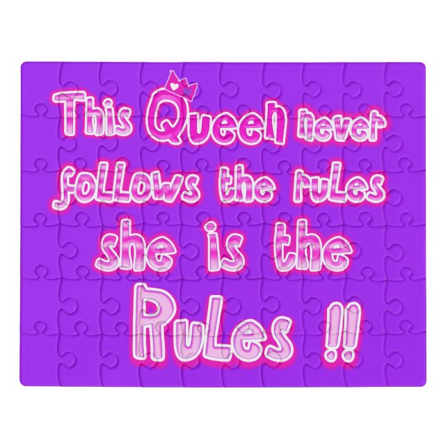This queen never follows the rules purple jigsaw puzzle (Puzzle Horizontal)