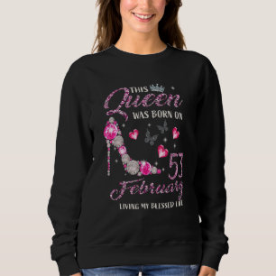 This Queen Was Born In February 53 Living My Bless Sweatshirt