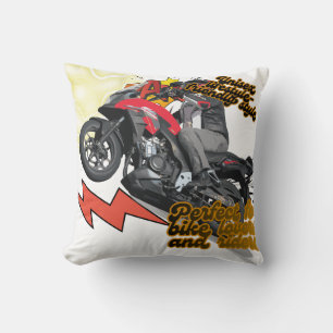 This Racing Bike Throw Pillow