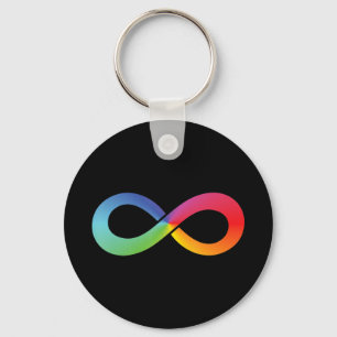 This rainbow infinity design can symbolize so many keychain