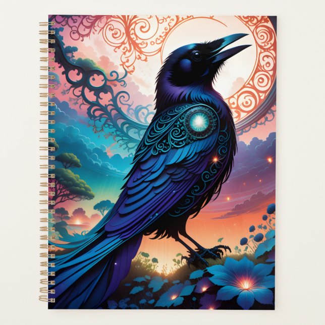 This raven silhouette illustration is simply gorge planner (Front)