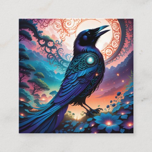 This raven silhouette illustration is simply gorge square business card