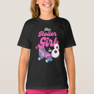 This Roller Girl Is 8 Roller Skating Gift Idea T-Shirt