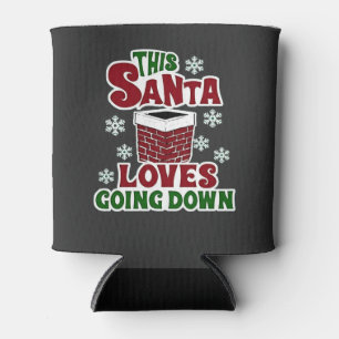 This Santa Loves Going Down Christmas Naughty Xmas Can Cooler