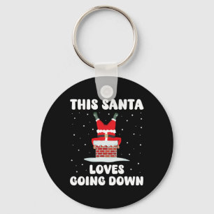 This Santa Loves Going Down Funny Christmas Adult Keychain