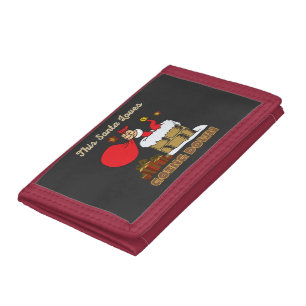 This Santa Loves Going Down Funny Christmas Tri-fold Wallet
