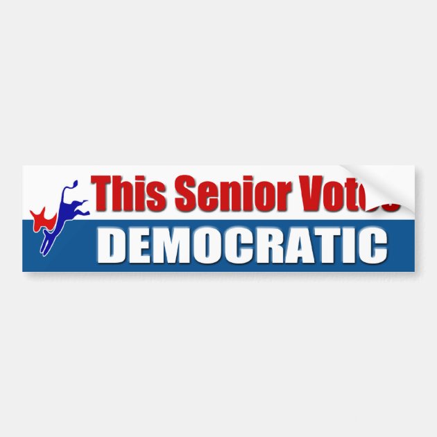 This Senior Votes Democratic Bumper Sticker | Zazzle