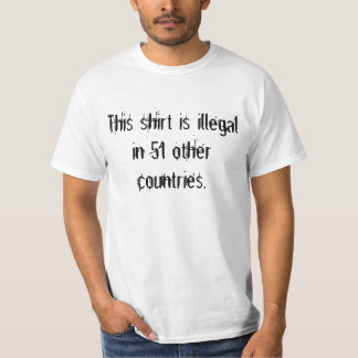 This shirt is illegal in 51 other countries.