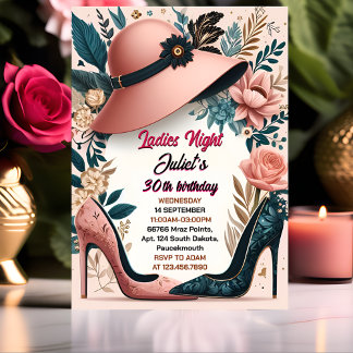 This Shoe Stylish Adult Ladies Night 30th Birthday Invitation
