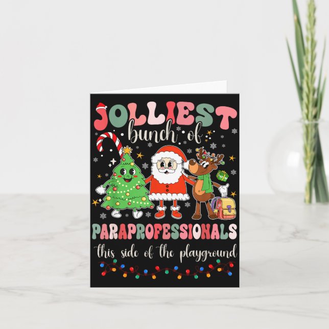 This Side Of The Playground Cute Merry Paras  Card (Front)