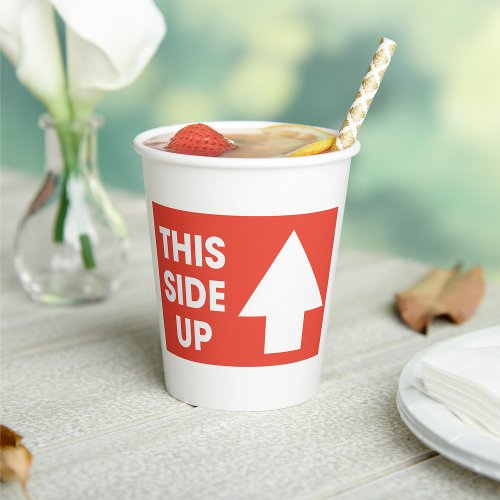 This Side Up Sign Paper Cups