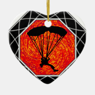THIS SKYDIVING SET CERAMIC ORNAMENT