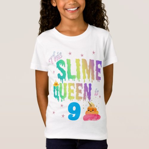 This Slime Queen is Custom Age Birthday Outfit T_Shirt