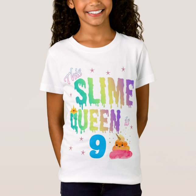 This Slime Queen is Custom Age Birthday Outfit T-Shirt (Front)