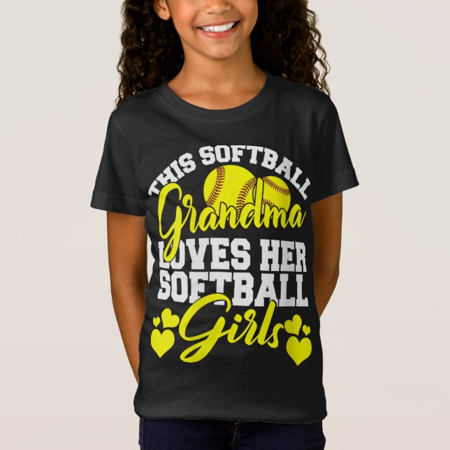 This Softball Grandma Loves Her Softball Girls Sof T-Shirt (Front)