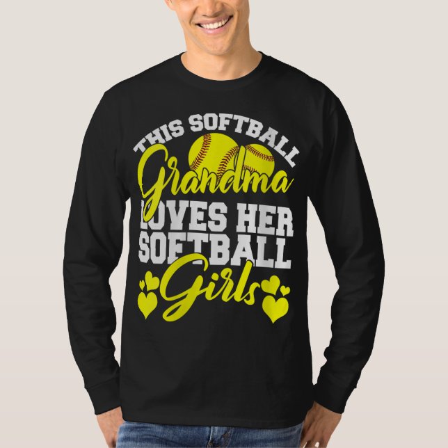 This Softball Grandma Loves Her Softball Girls Sof T-Shirt (Front)