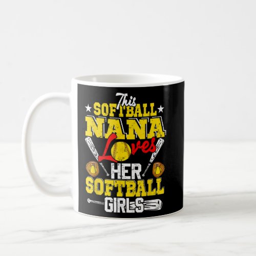 This Softball Nana Loves Her Softball Girls Matchi Coffee Mug