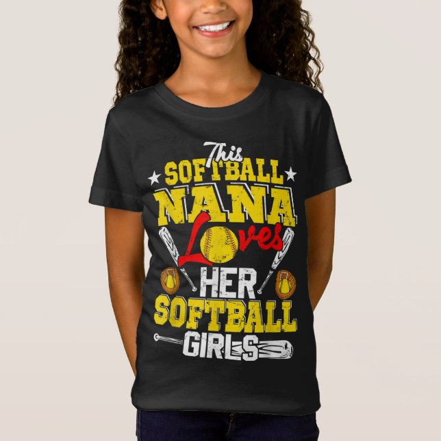 This Softball Nana Loves Her Softball Girls Matchi T-Shirt (Front)