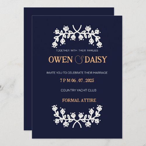 This sophisticated wedding invitation design offer