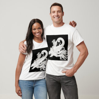 This t-shirt features a unique blend of traditiona