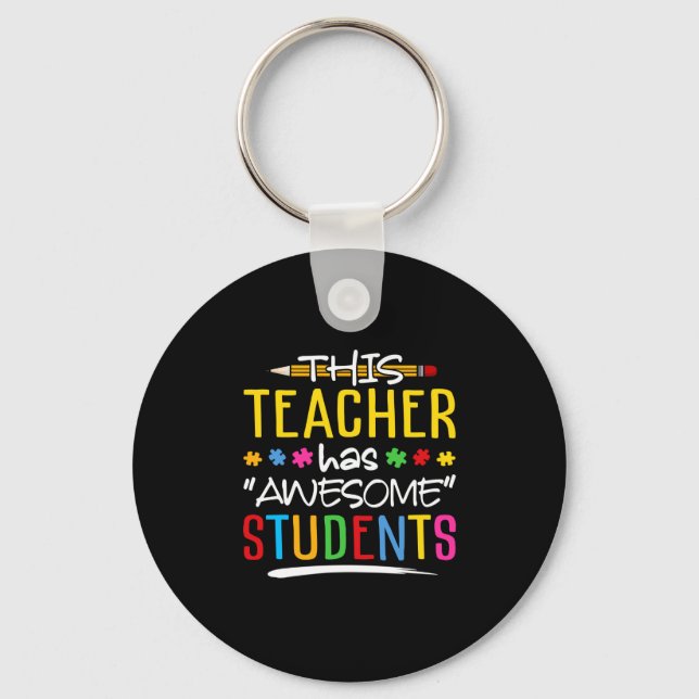 This Teacher Has Awesome Students Keychain (Front)