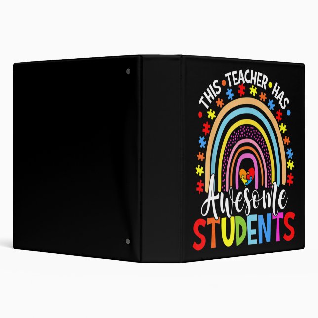 This Teacher Has Awesome Students Rainbow Autism A 3 Ring Binder (Background)