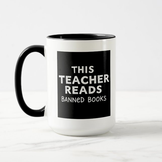 This Teacher Reads Banned Books Graphic Mug (Left)