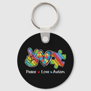 This tee with peace hand, heart shape and pop it s keychain